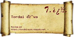 Tordai Éva névjegykártya