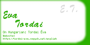eva tordai business card